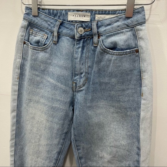 Pacsun Mom Jean Raw Hem Size 22 Side Stripe - Picture 7 of 10
